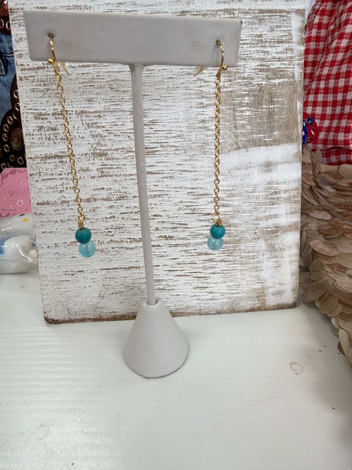 Tillie Teal Drop Earrings