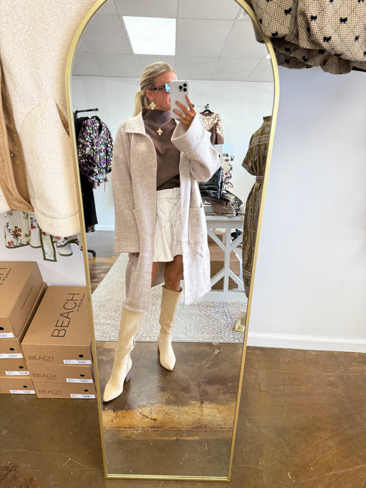 Long Sleeve Open Front Coat