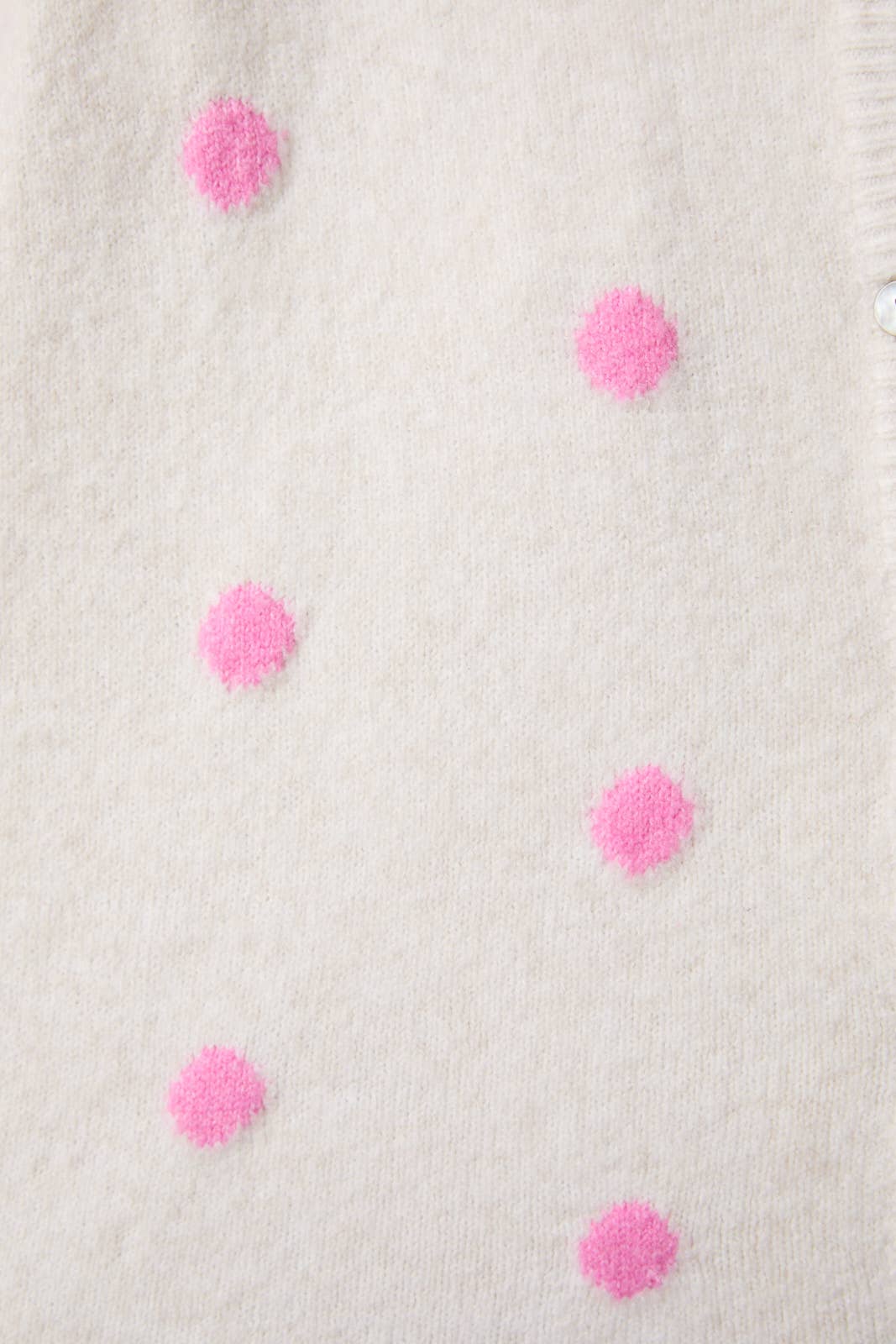 Short Sleeve Crew Neck Dot Cardigan