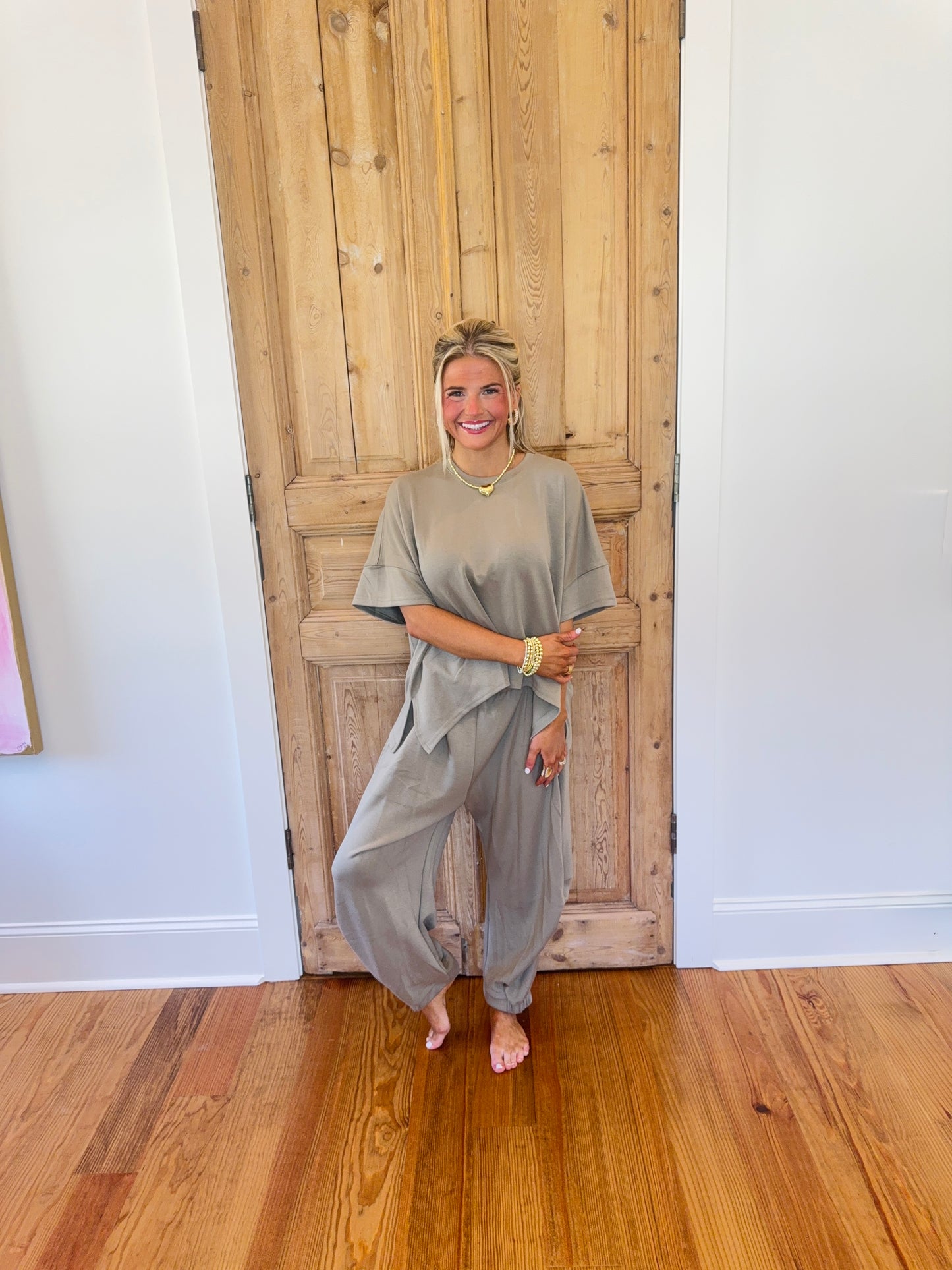 PREORDER Cameron Top and Semi Harem Pants Set - WASHED DENIM BLUE