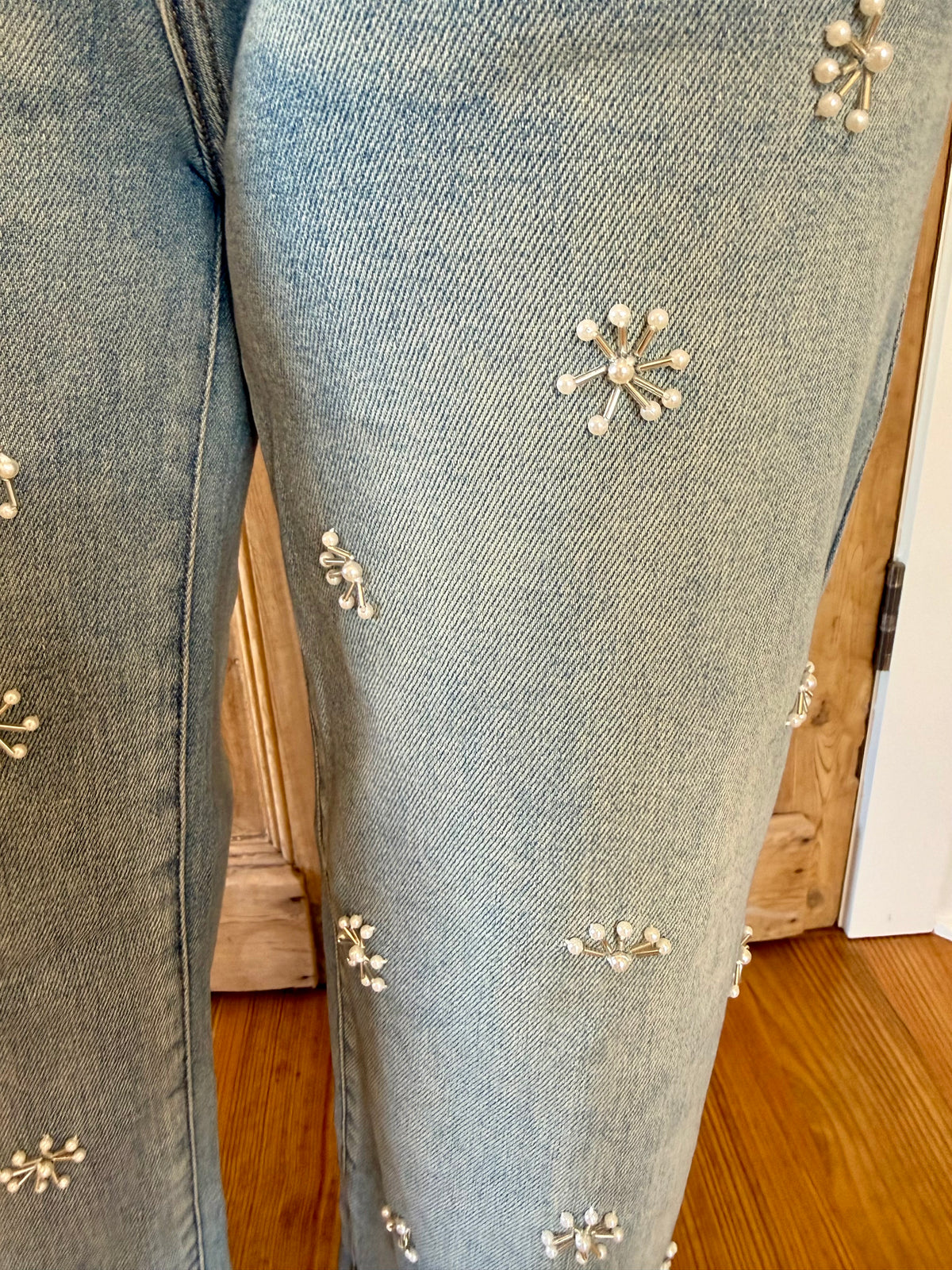 Hannah Washed Jeweled Denim
