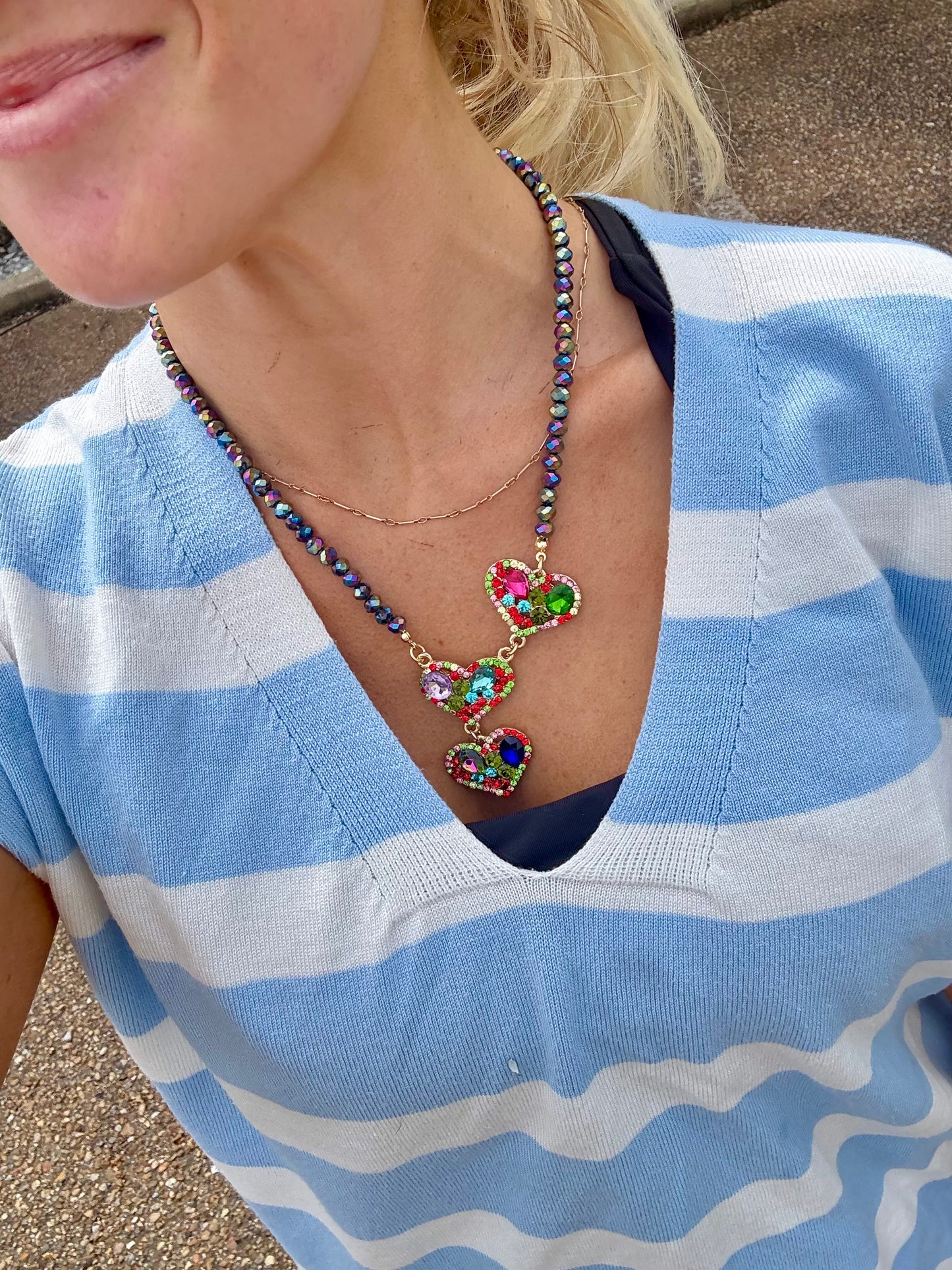 Triple the Love Drop Necklace