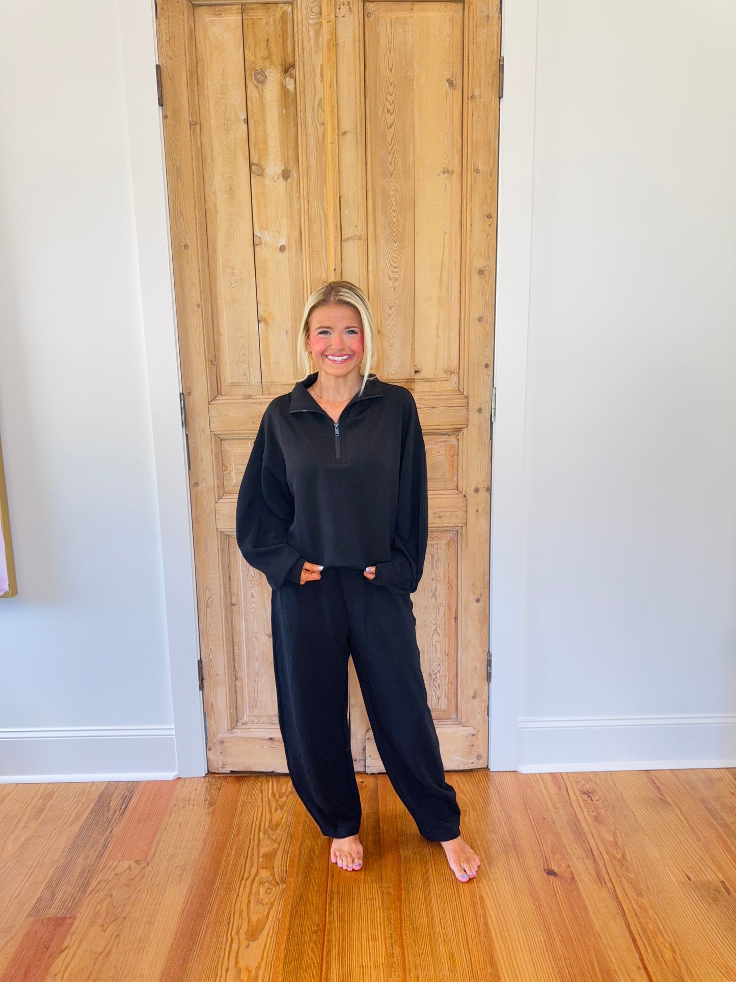Tristan Modal Poly Quarter Zip & Barrel Pants Set