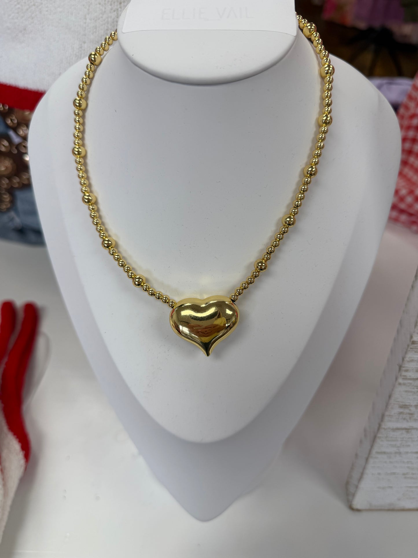 Beaded Bubble Heart Necklace
