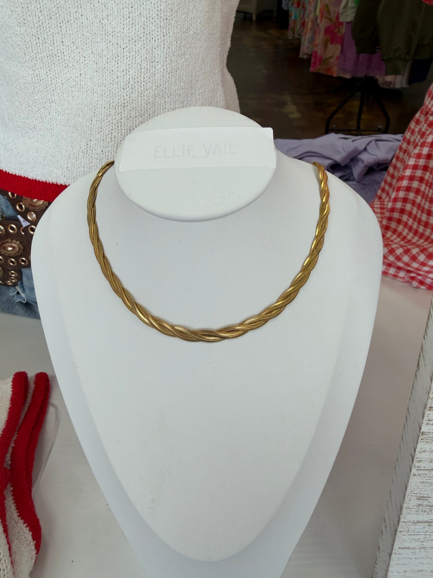 Twisted Gold Chain Necklace