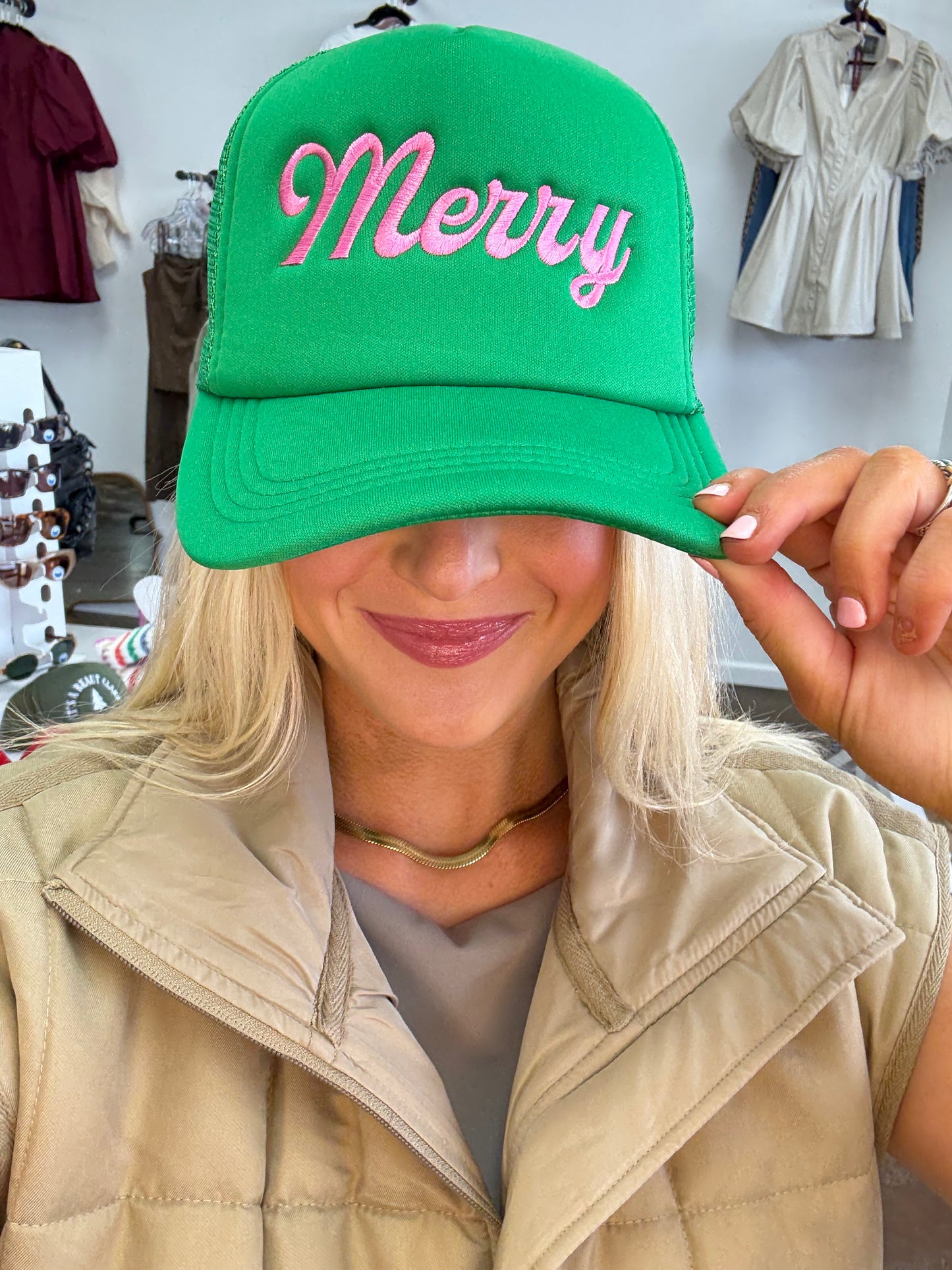 Green Merry Trucker Hat
