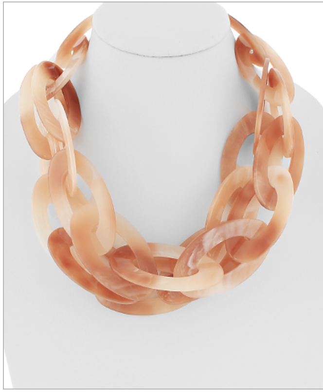 Celluloid Two Layered Oval Link Necklace