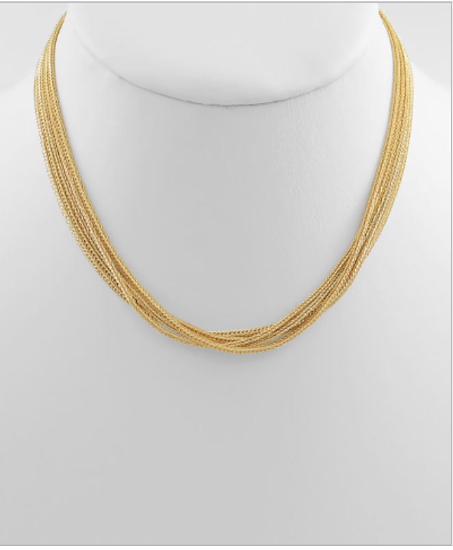 5 Layered Braided Chain Necklace