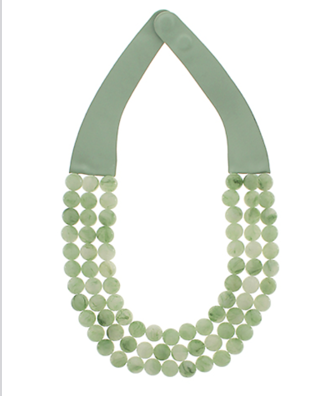 3 Row Faux Stone Bead Necklace