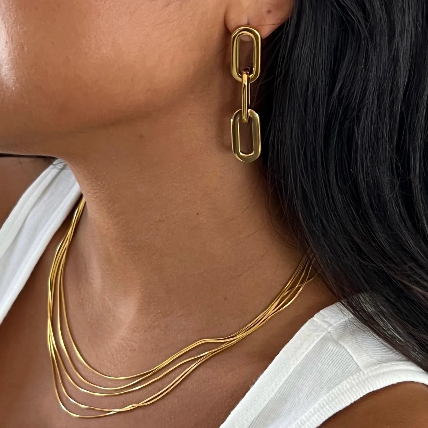 Gage Oversized Link Earrings