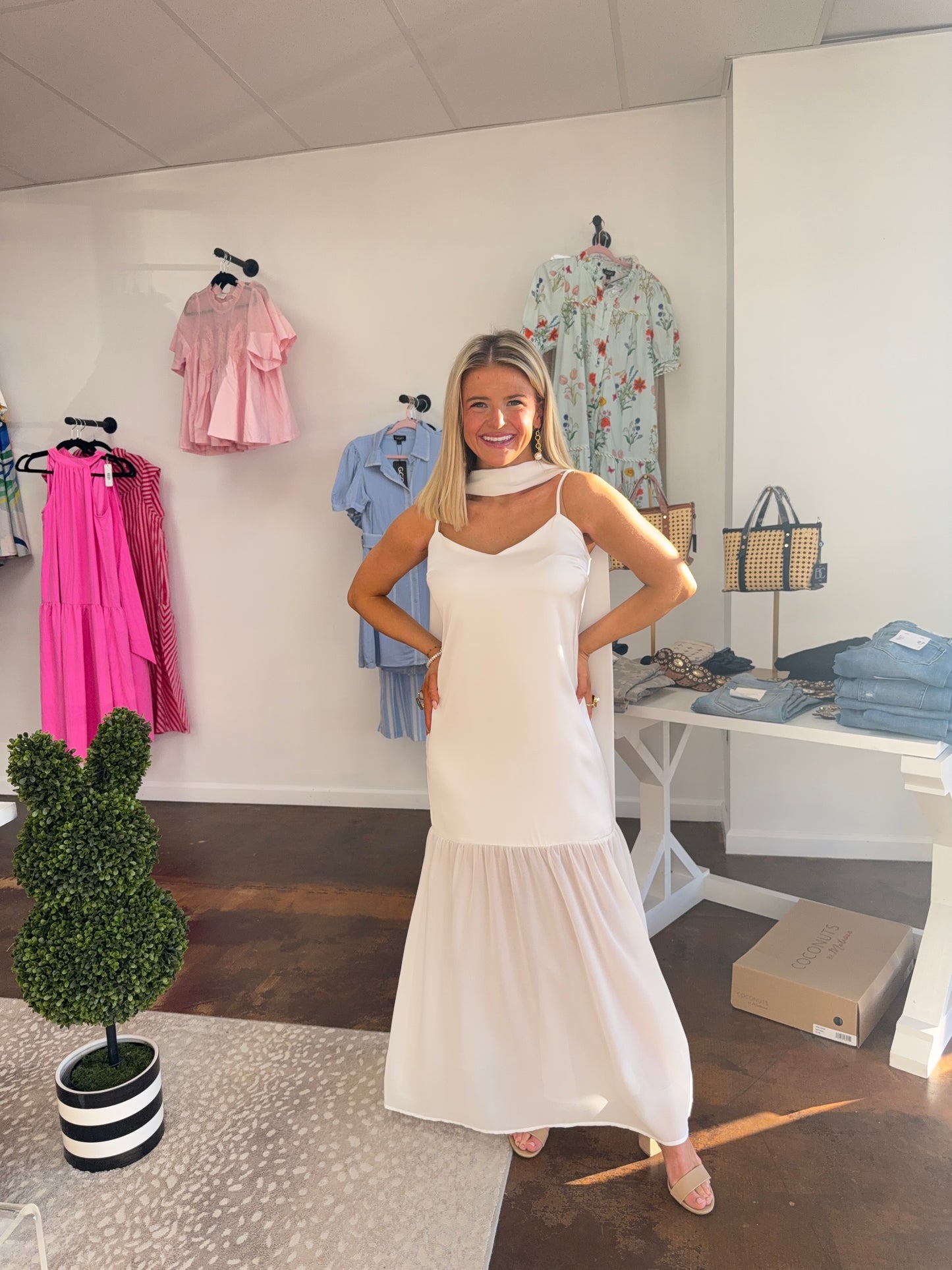 Camilla Chiffon Maxi Dress - White