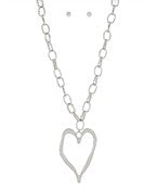Big Outline Heart Necklace