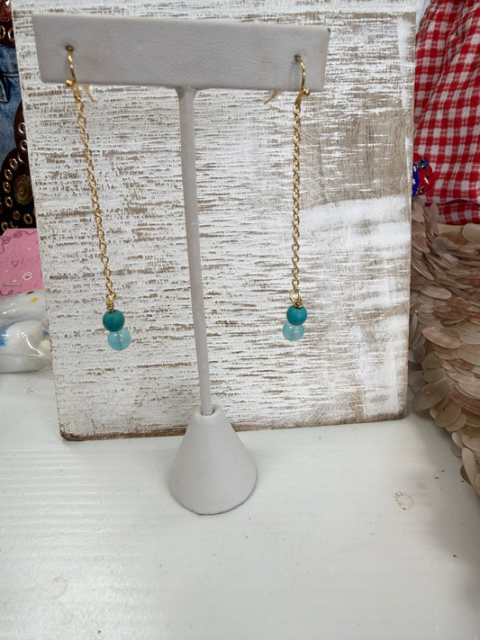 Tillie Teal Drop Earrings