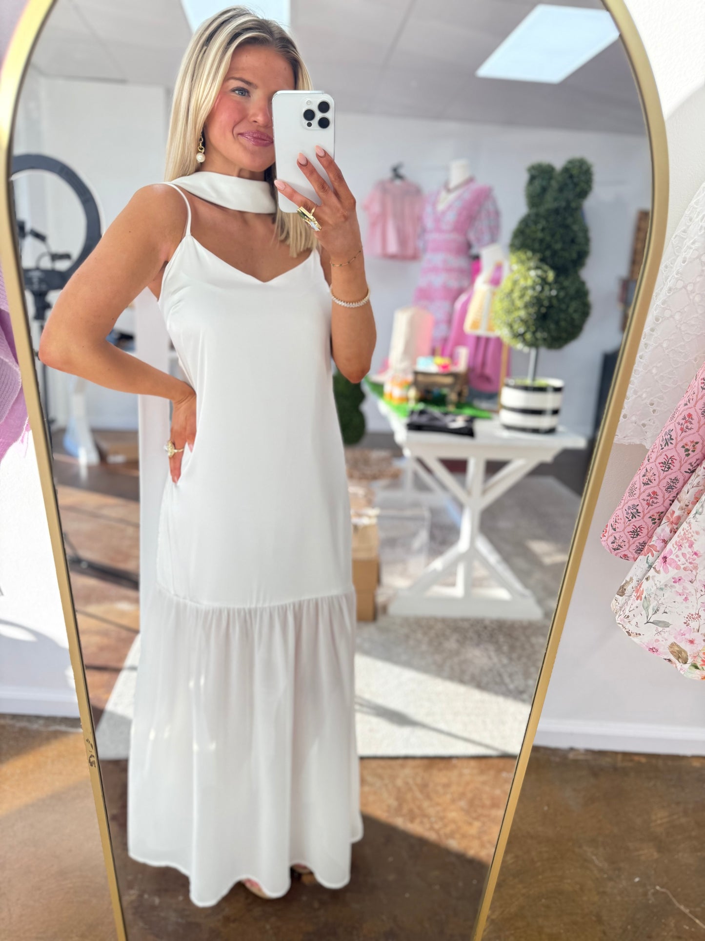 Camilla Chiffon Maxi Dress - White