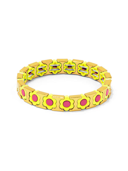 Flower Enamel Stretch Bracelet