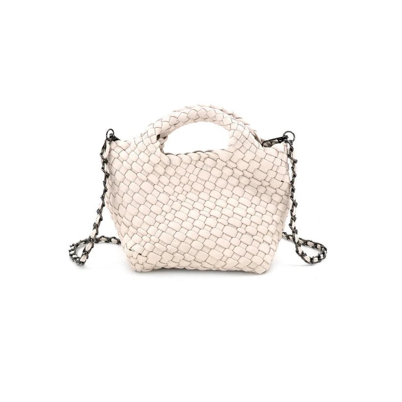 Bella Braided Clutch - White