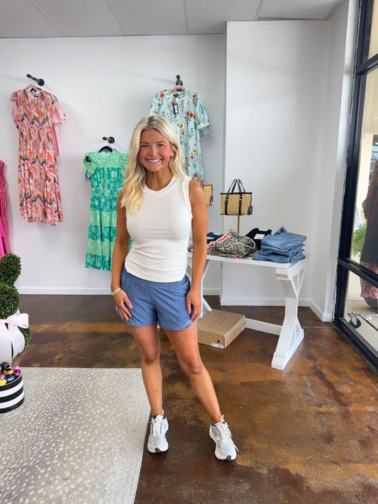 Active Shorts with Mesh - Paradise Blue