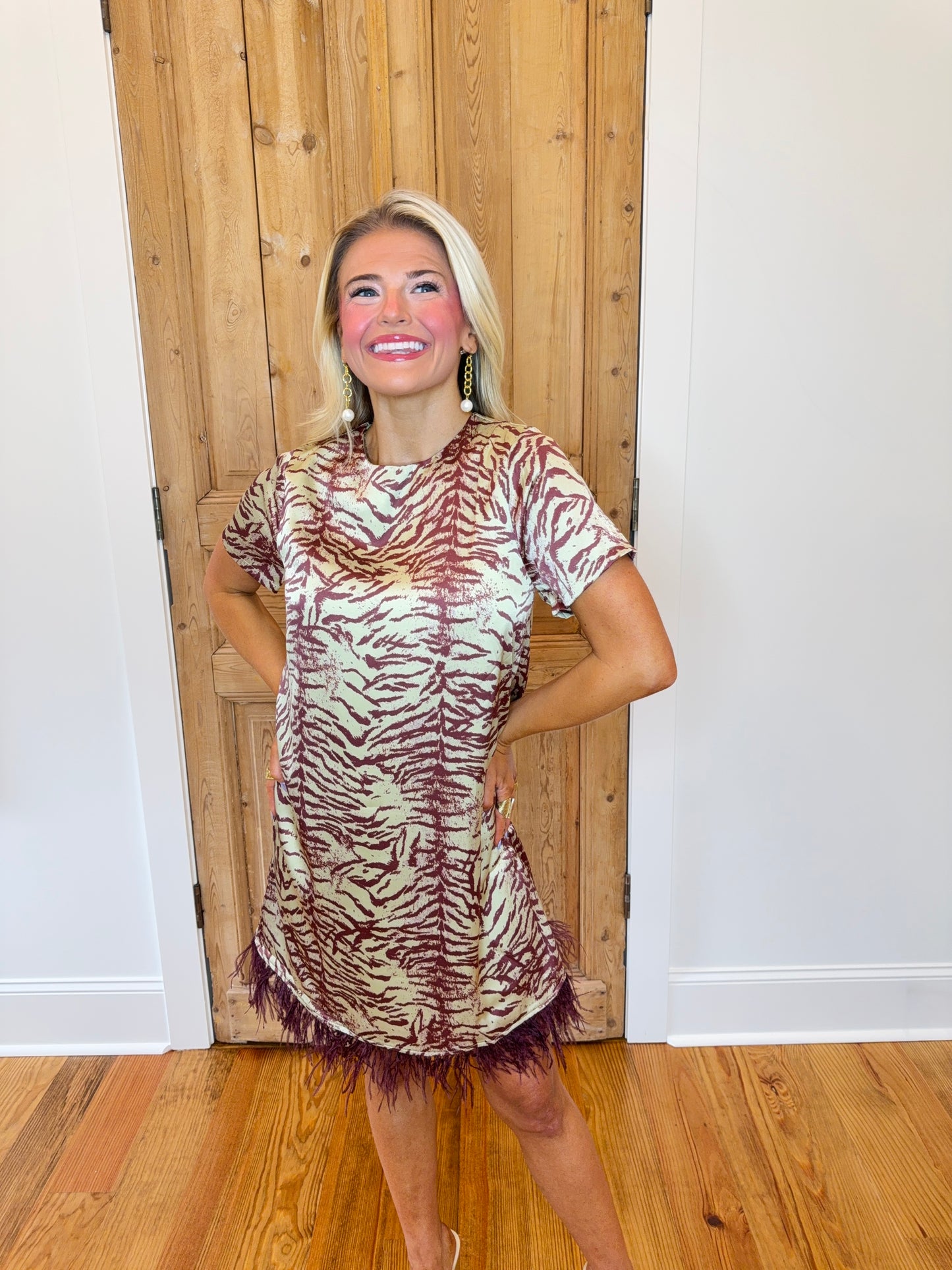 Iconic Mini Dress with Fringe Hem Detail