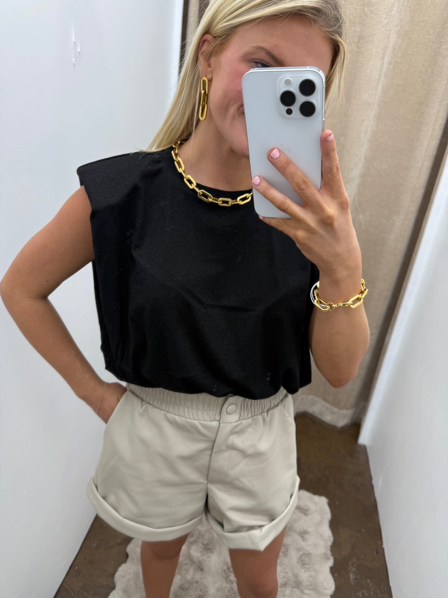 Round Neckline with Shoulder Pad Bodysuit