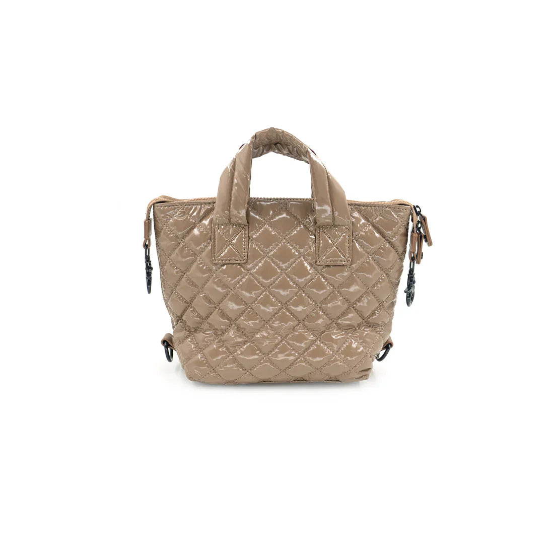 Mocha Patent Mini Quilted Bag