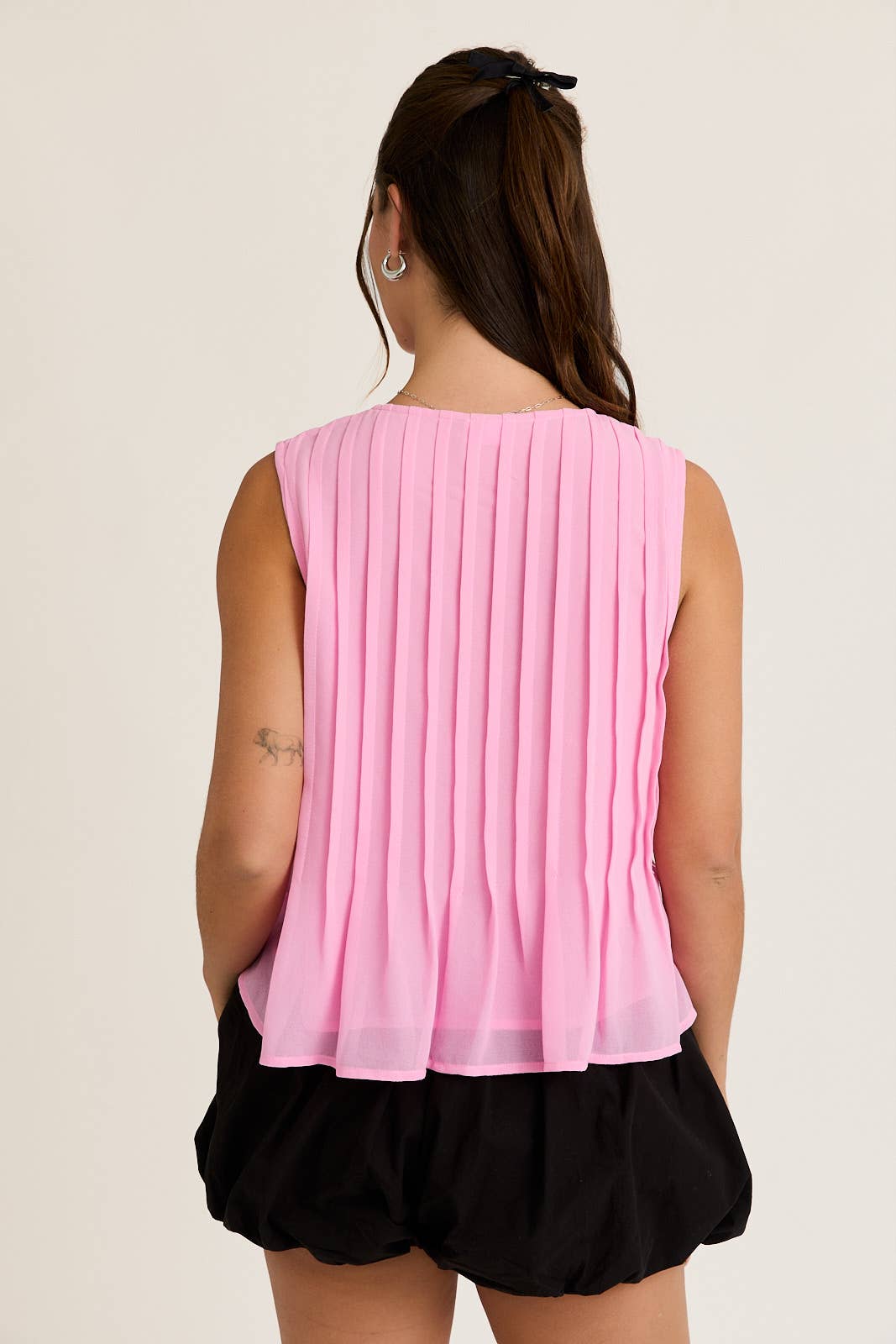 TUCK DETAIL SLEEVELESS TOP