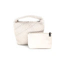 BC Mini Woven Hobo Bag - White
