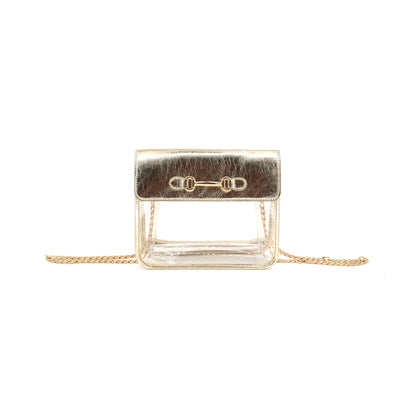 Clear Game Day Shoulder Bag - Gold