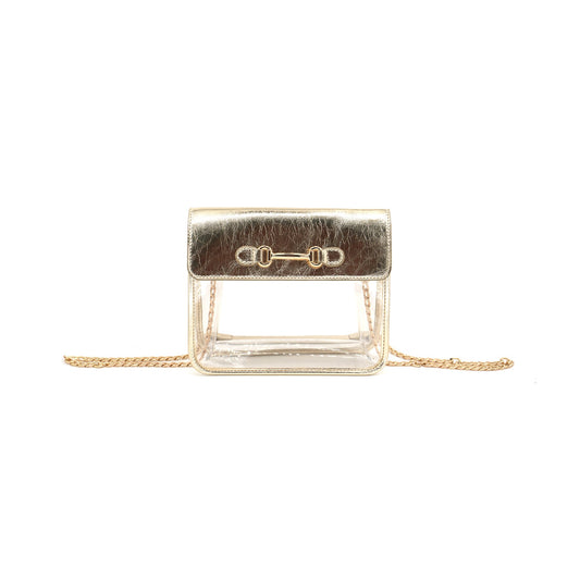 Clear Game Day Shoulder Bag - Gold