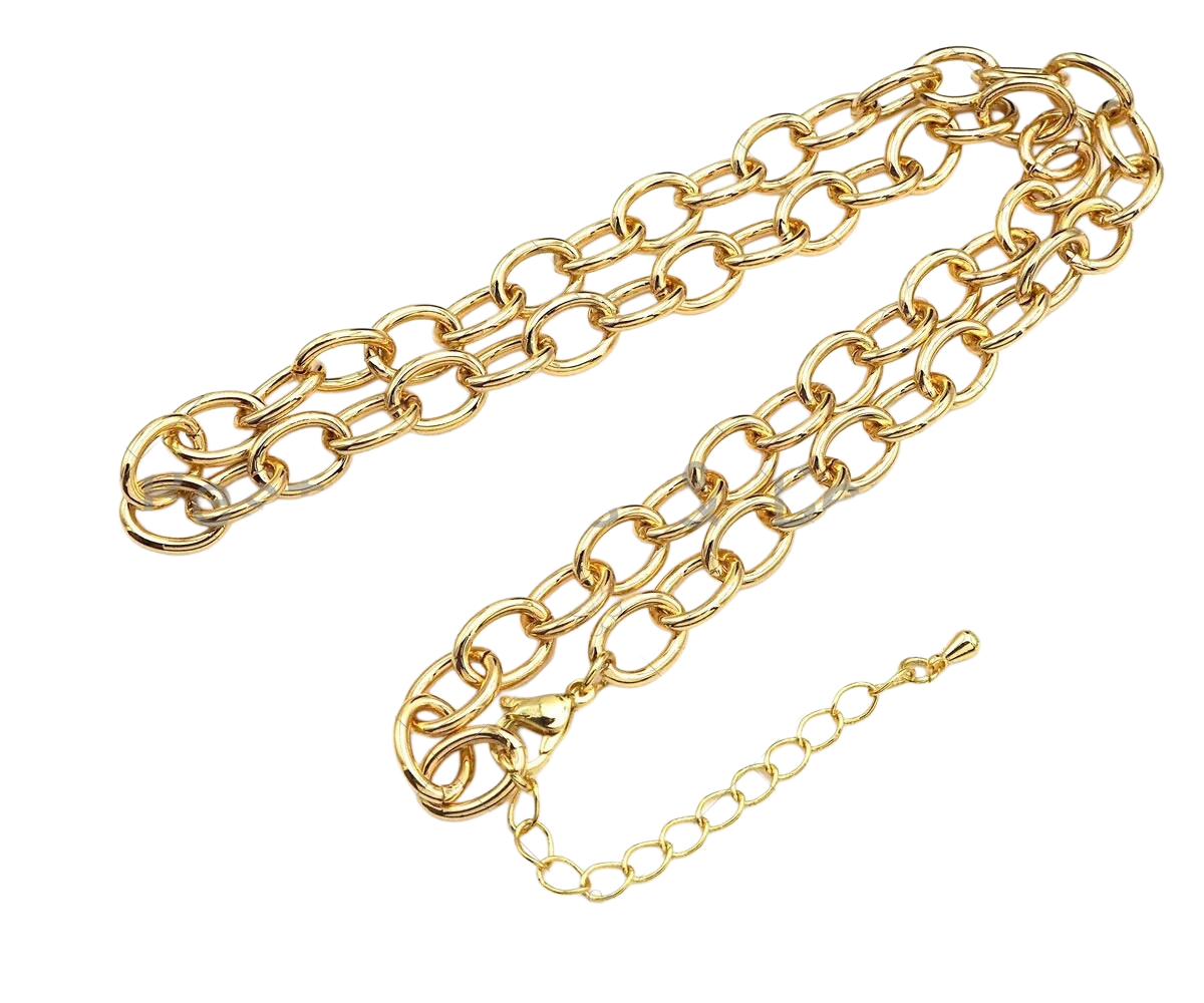 Gold Oval Link Necklace