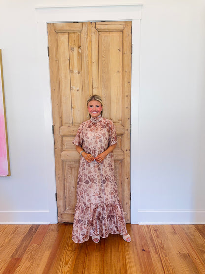 Kate Organza Tie Neck Maxi Dress