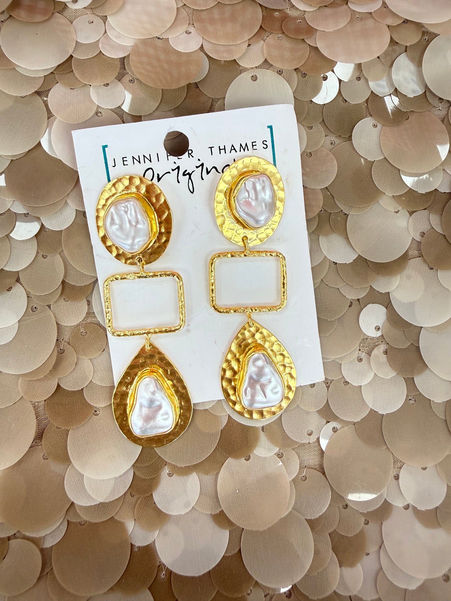Marigold Pearl Drop Earrings