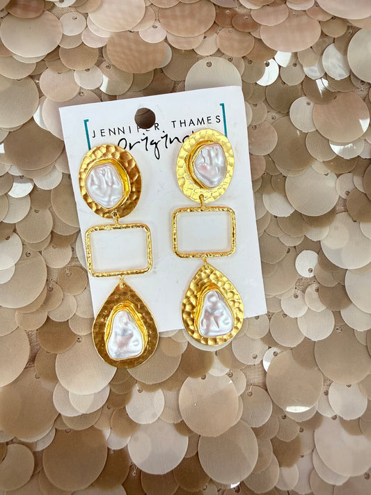 Marigold Pearl Drop Earrings