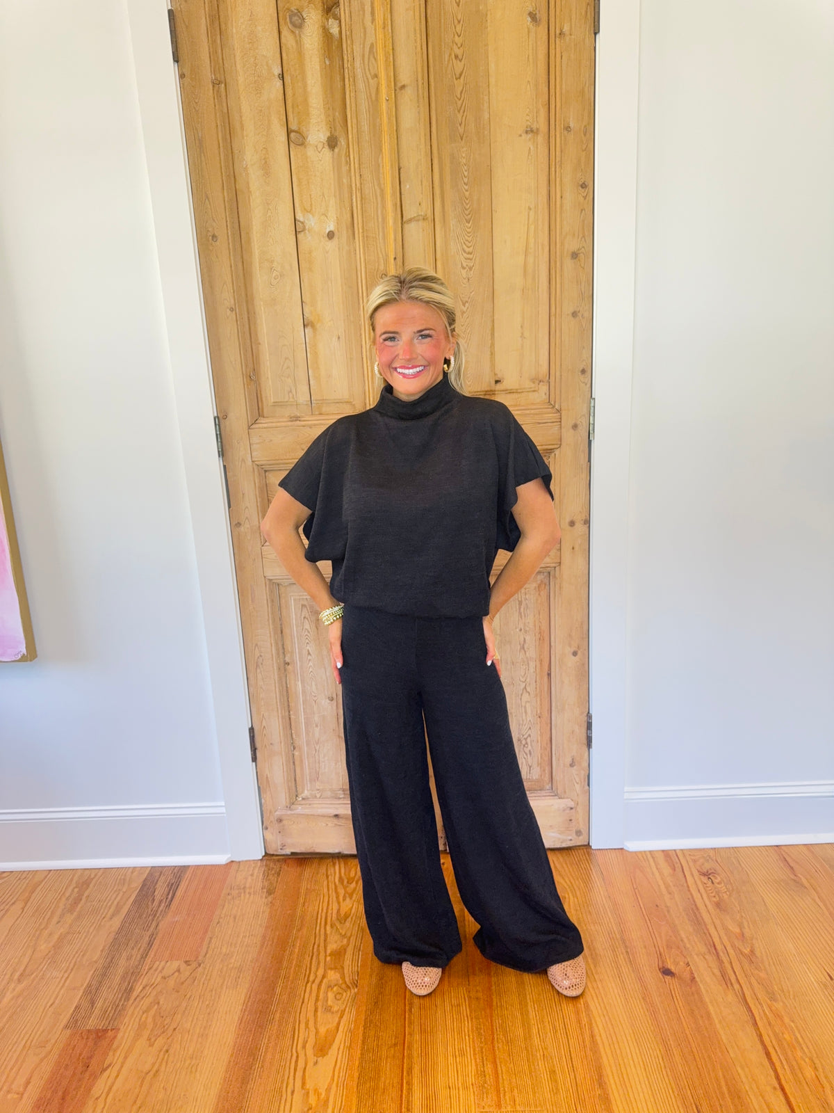 Noah Black Mock Neck & Long Pants Set
