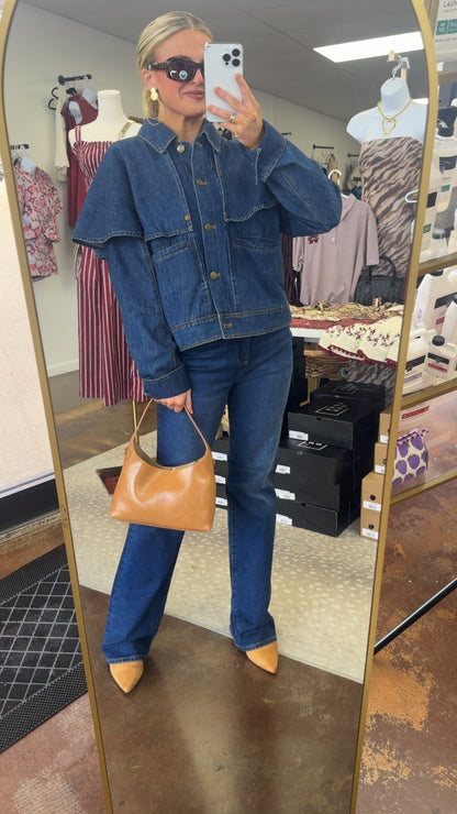 Serena Cape-Style Denim Jacket