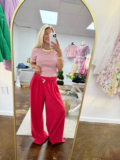 Sierra Striped Short Sleeve & Sweatpants Set