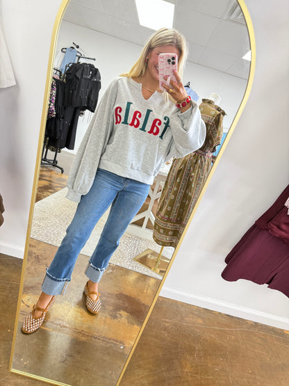 “FaLaLa” Embroidered Sweatshirt