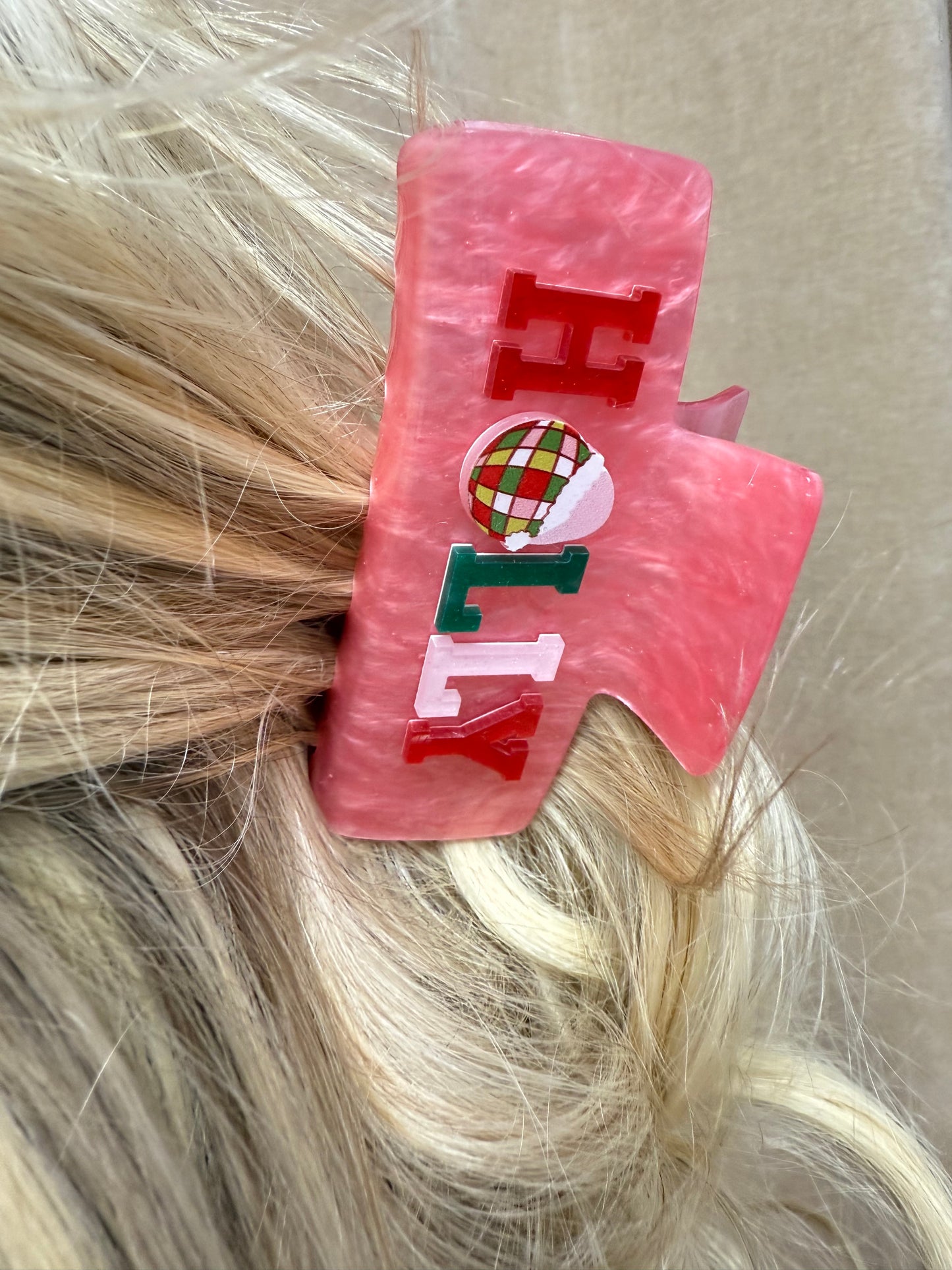 Holly Dolly Christmas Claw Clip