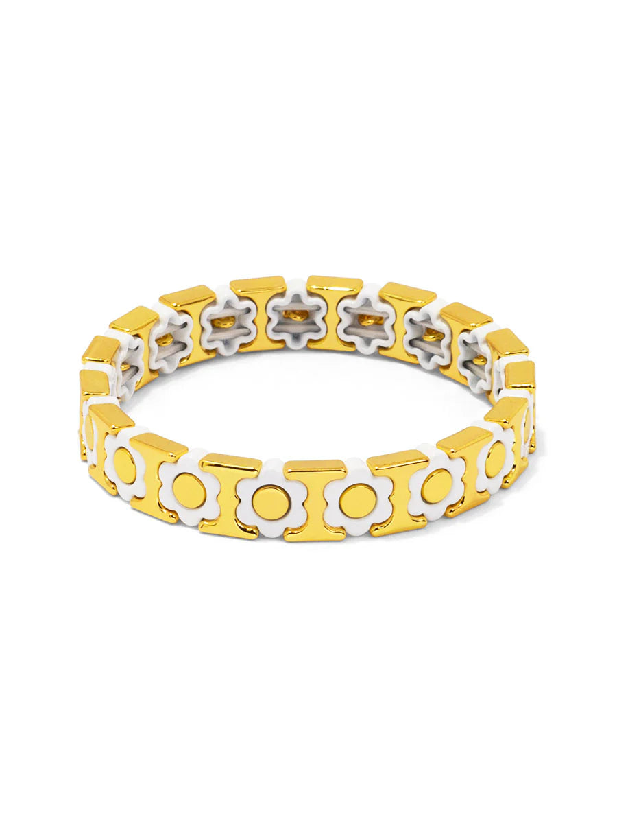 Flower Enamel Stretch Bracelet