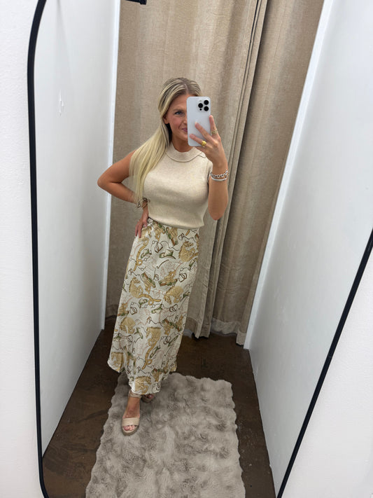 Satin Rodeo Midi Skirt