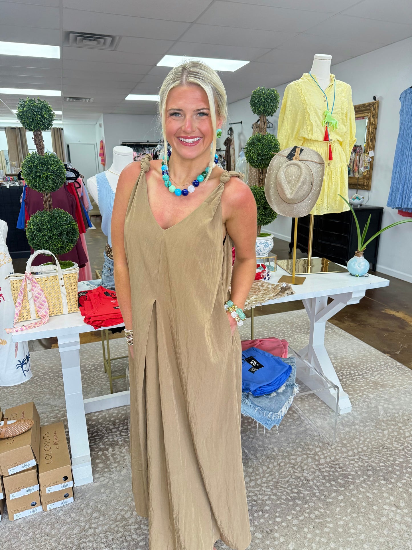 Lacey Twisted Shoulder Dress