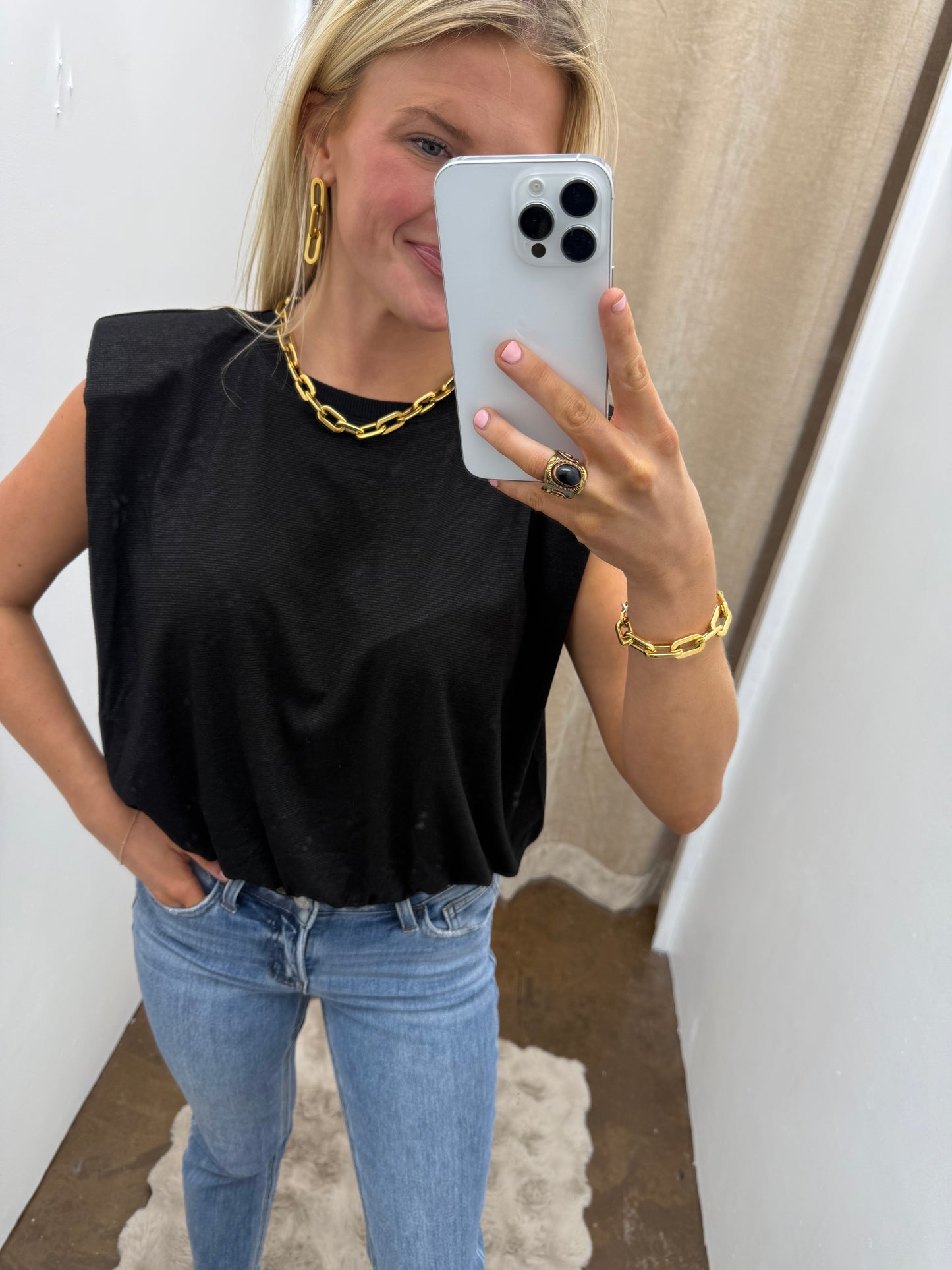 Round Neckline with Shoulder Pad Bodysuit