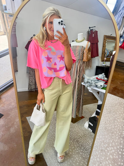 Polka Dot Jack-O-Lantern Crop Tee