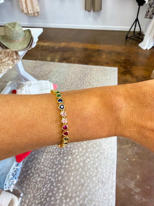 Heart Tennis Bracelet