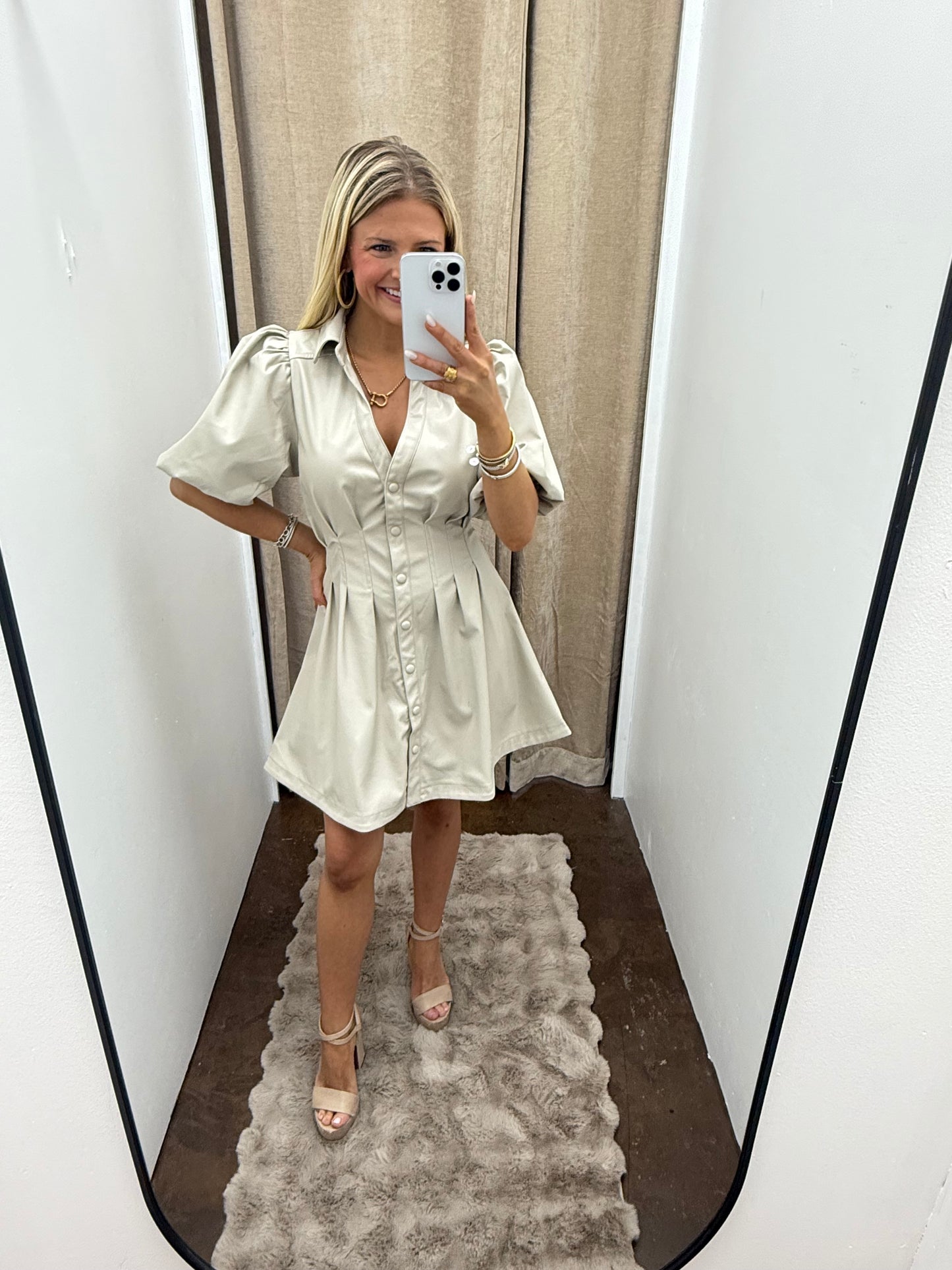 Leather Shirtdress