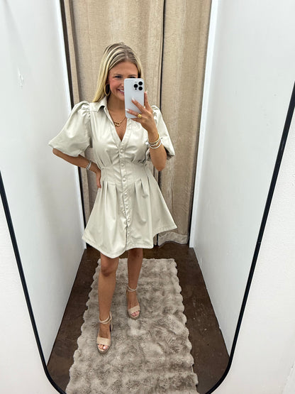 Leather Shirtdress