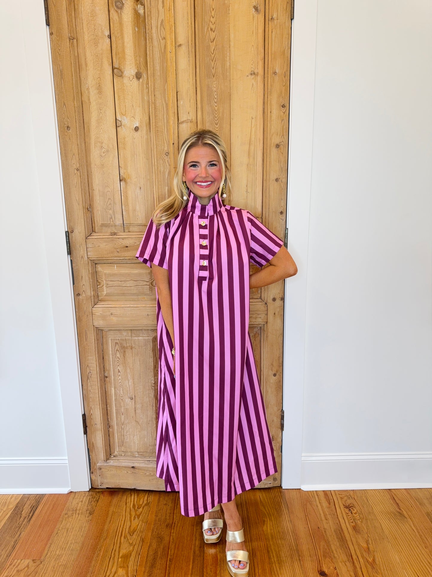 Jess Striped Midi Dress