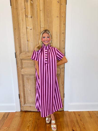Jess Striped Midi Dress