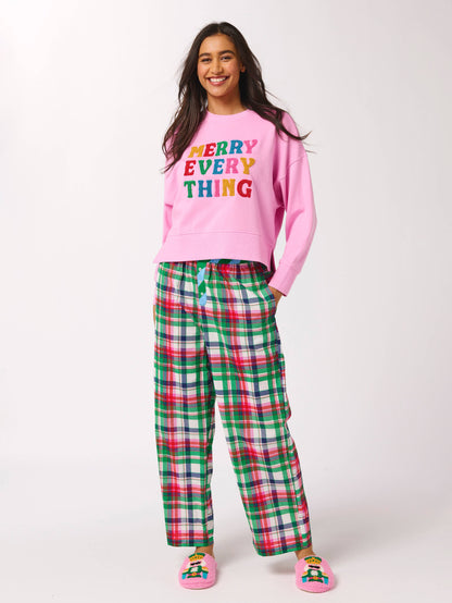 MERRY EVERYTHING RELAXED SWEATSHIRTS,CANDY PINK