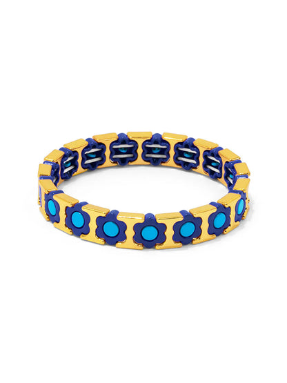 Flower Enamel Stretch Bracelet