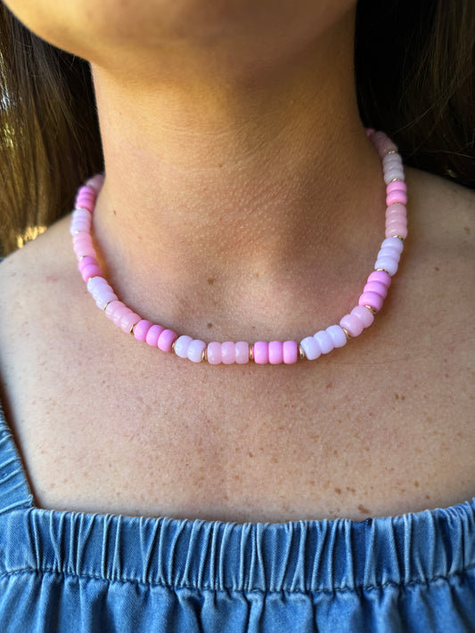 Beaded Necklace- Pink